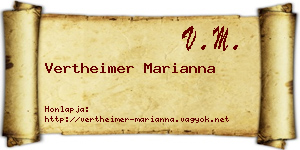 Vertheimer Marianna névjegykártya